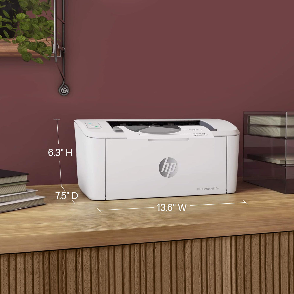 HP - LaserJet M110w Wireless AI-Enabled Black and White Laser Printer - White