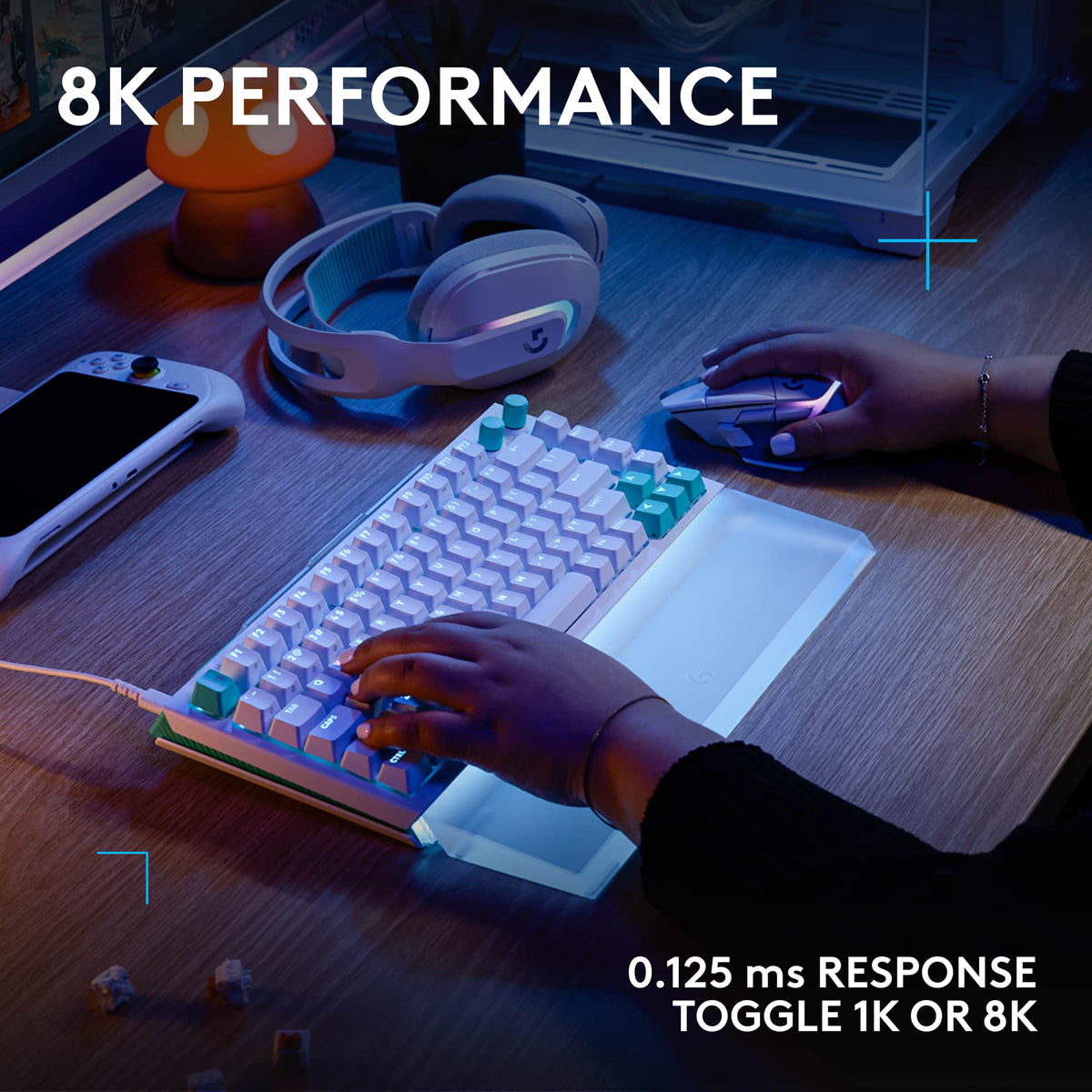 Logitech - G512 X 75 Tenkeyless DUAL SWAP Hot-Swappable TMR Analog / Mechanical Gaming Keyboard for PC, Mac with LIGHTSYNC RGB - White