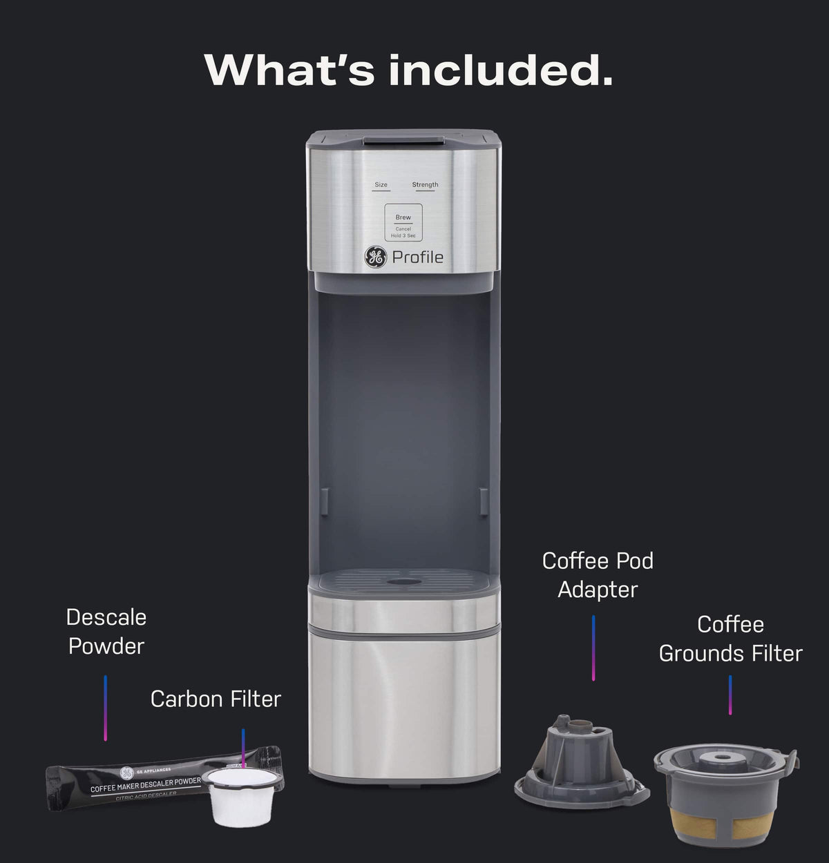 GE Profile - Brewpal Single-Serve Coffee Maker - Stainless Steel
