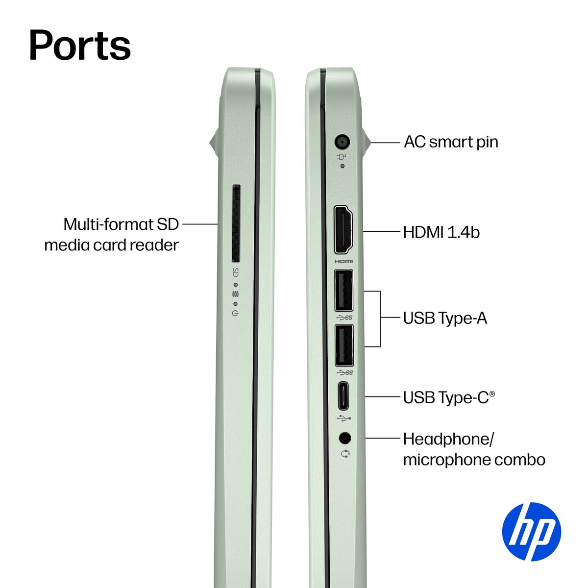 HP - 14" Laptop - Intel N150 Processor - 4GB Memory - 128GB UFS - Willow Green