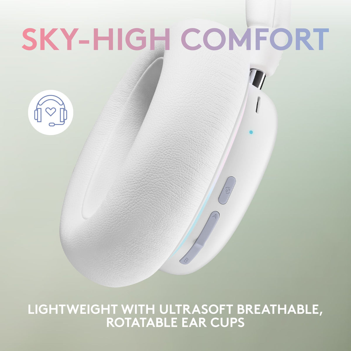 Logitech - G735 Aurora Collection Wireless Over-the-Ear Gaming Headset for Windows, Mobile - White Mist
