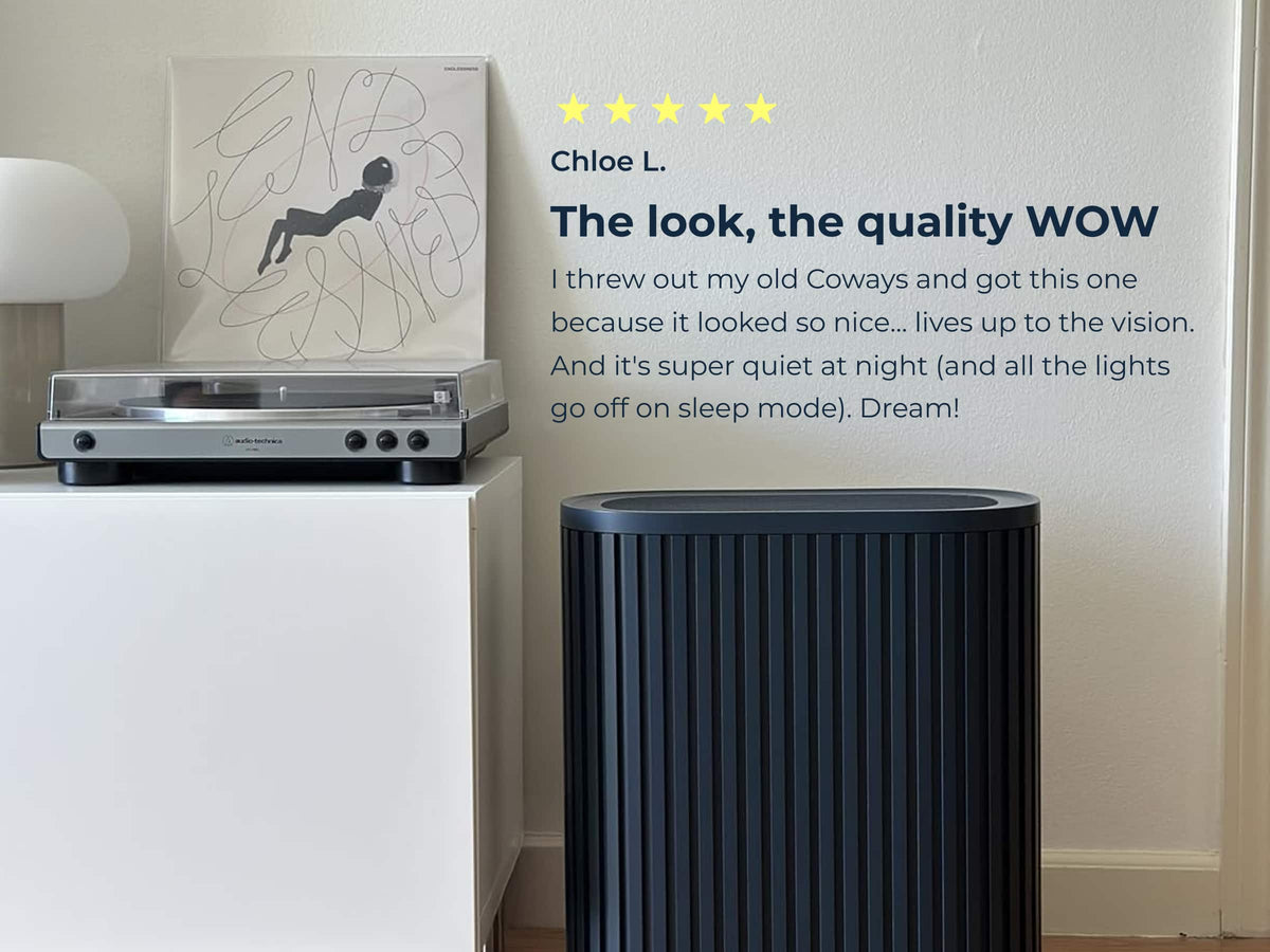 The Windmill Air Purifier Max, Smart 3-in-1, Ultra-Quiet, Medical Grade HEPA, Large Rooms up to 1950 Sq Ft - Bamboo