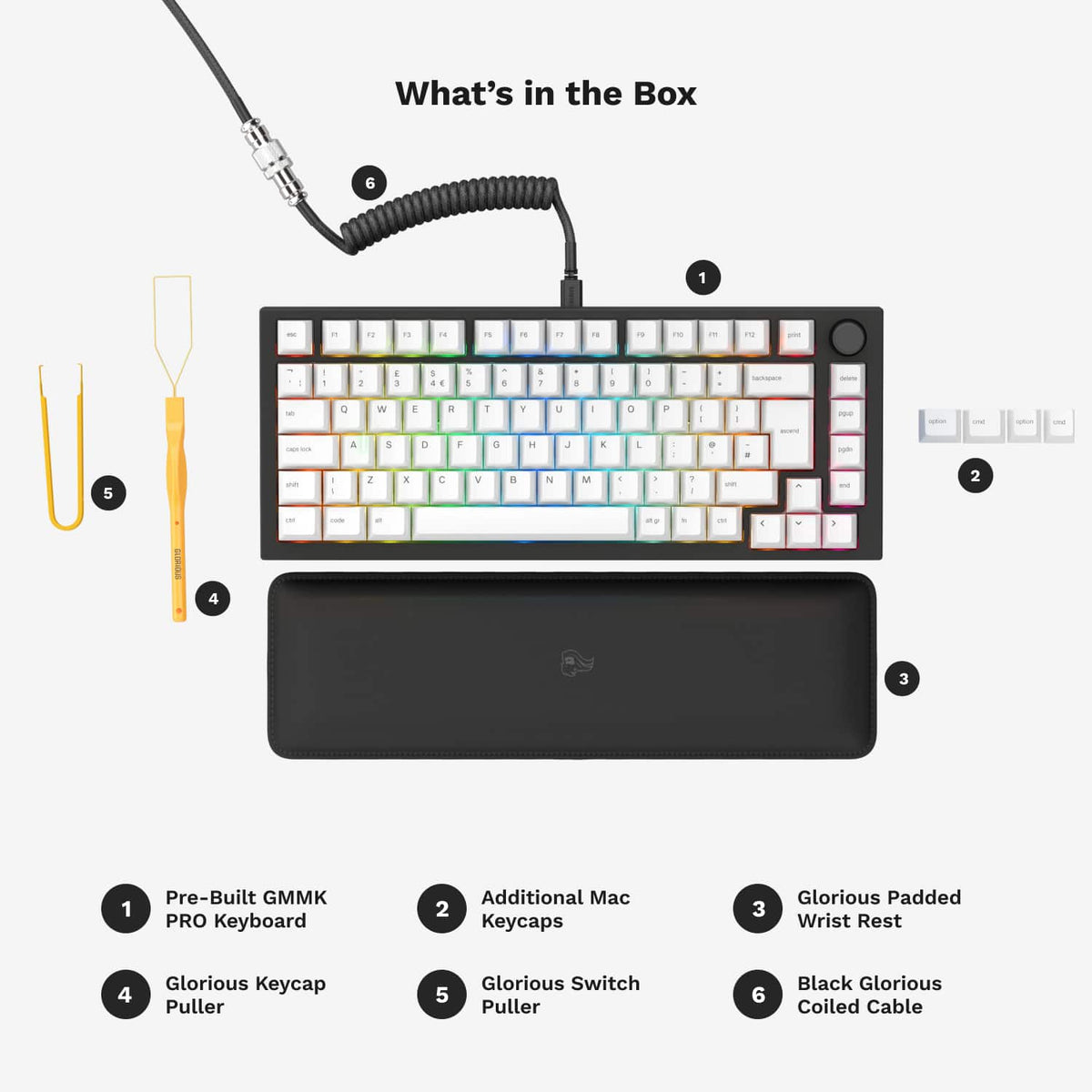 Glorious - GMMK PRO Prebuilt 75% Wired Mechanical Keyboard - Black