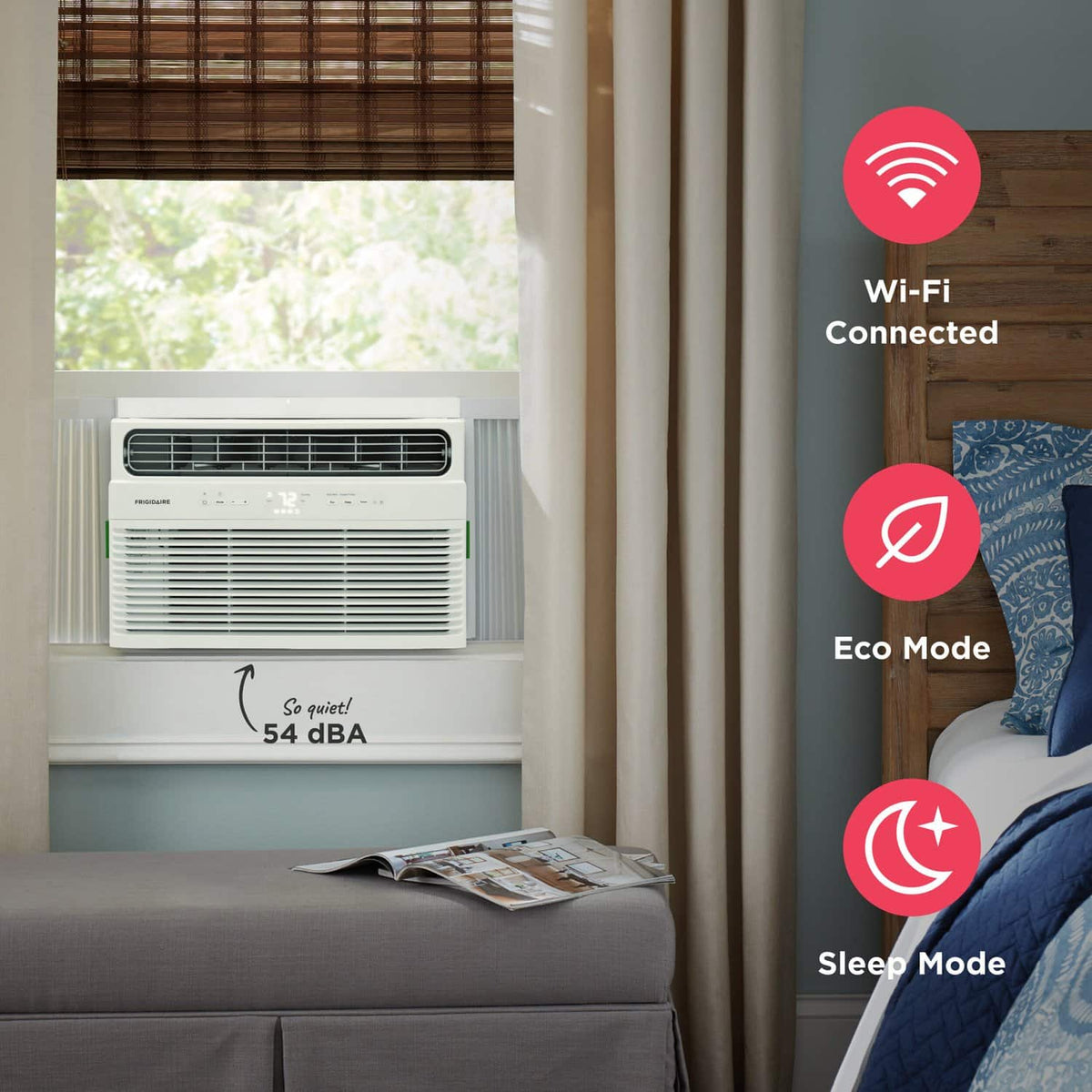 Frigidaire - 8,000 BTU 350 Sq. Ft. Smart Window Air Conditioner with Remote - White