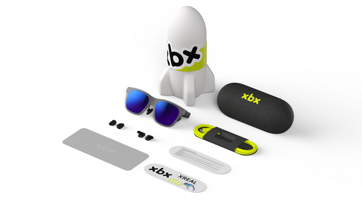 XREAL - xbx a01+ AR Glasses w/ 48-Degree FOV 120Hz Display w/Sound by Bose for iPhone, Steam, ROG, Mac/PC/Android/iOS - Black