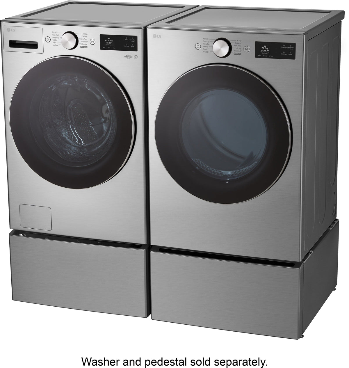 LG - 7.4 Cu. Ft. Smart Gas Dryer with Steam and AI Sensor Dry - Graphite Steel