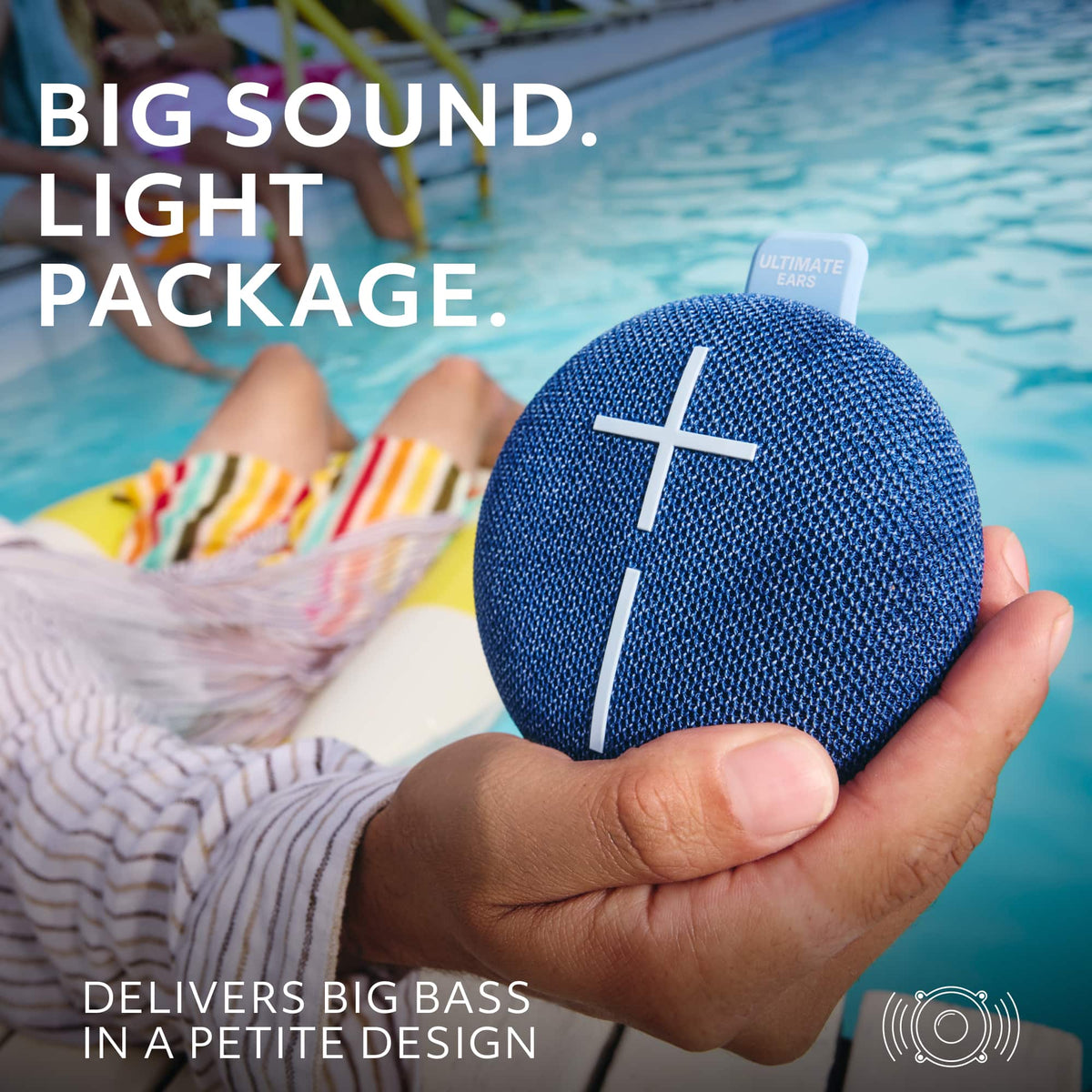 Ultimate Ears - MINIROLL Ultra-Portable Waterproof Bluetooth Speaker with 131 ft Range - Majestic Blue