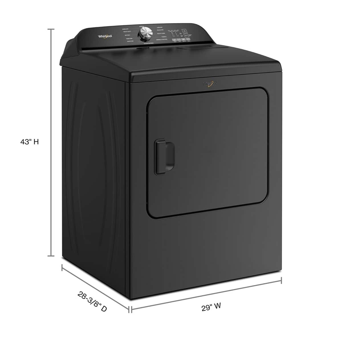7.0 Cu. Ft. Whirlpool Electric Dryer with Moisture Sensor - Volcano Black