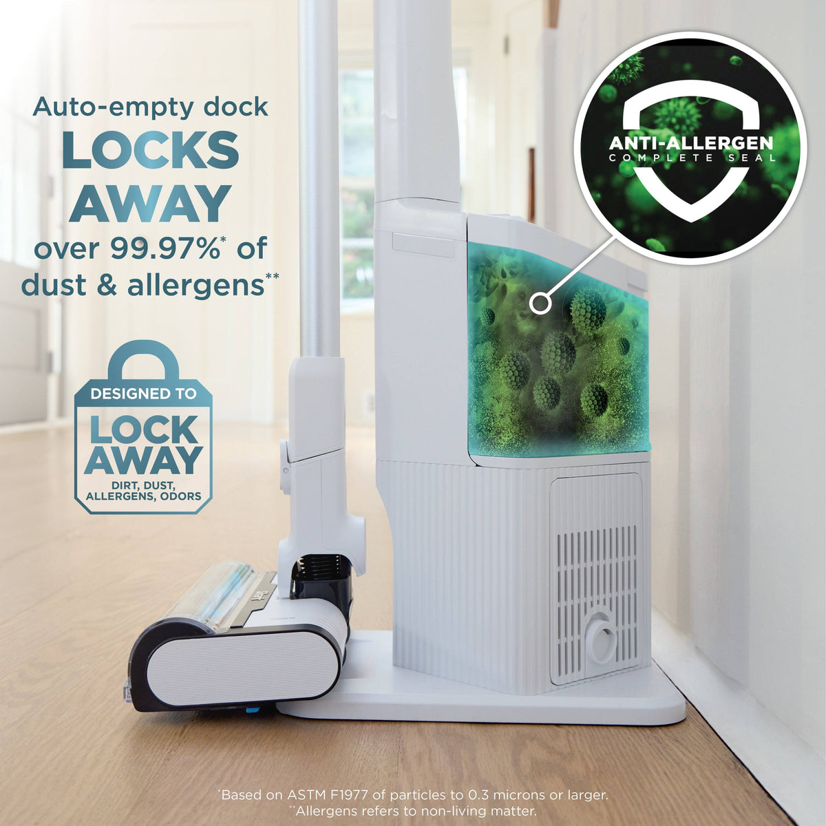 Shark - Clean & Empty, Cordless Stick Vacuum with 1.3L Auto-Empty System, HEPA, Up tp 40 Min Runtime - White