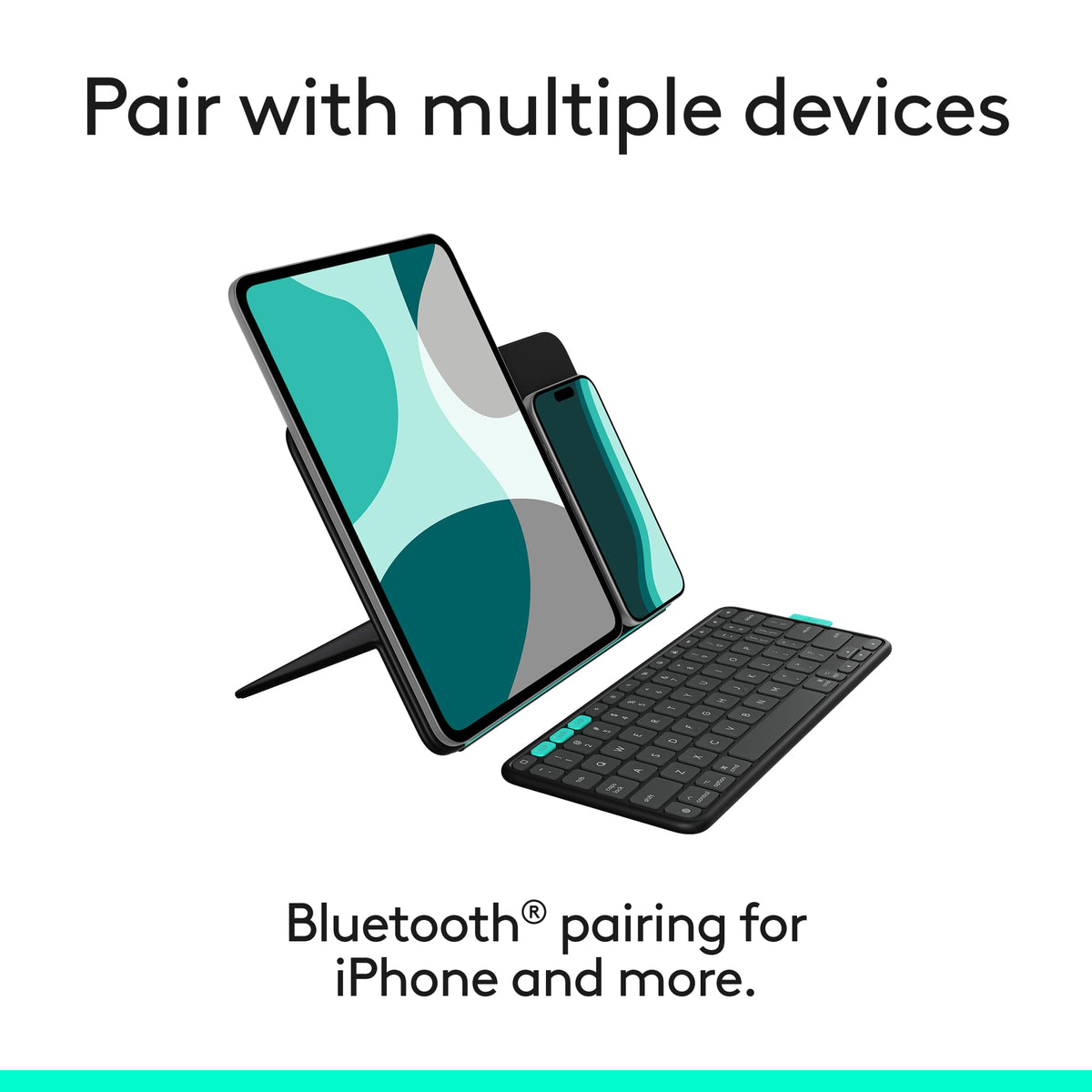 Logitech - Flip Folio Keyboard Case for iPad Pro 11-inch - Latest Model (M4 & M5), iPad Air 11-inch (M2, M3 & M4)(5th Gen) - Graphite