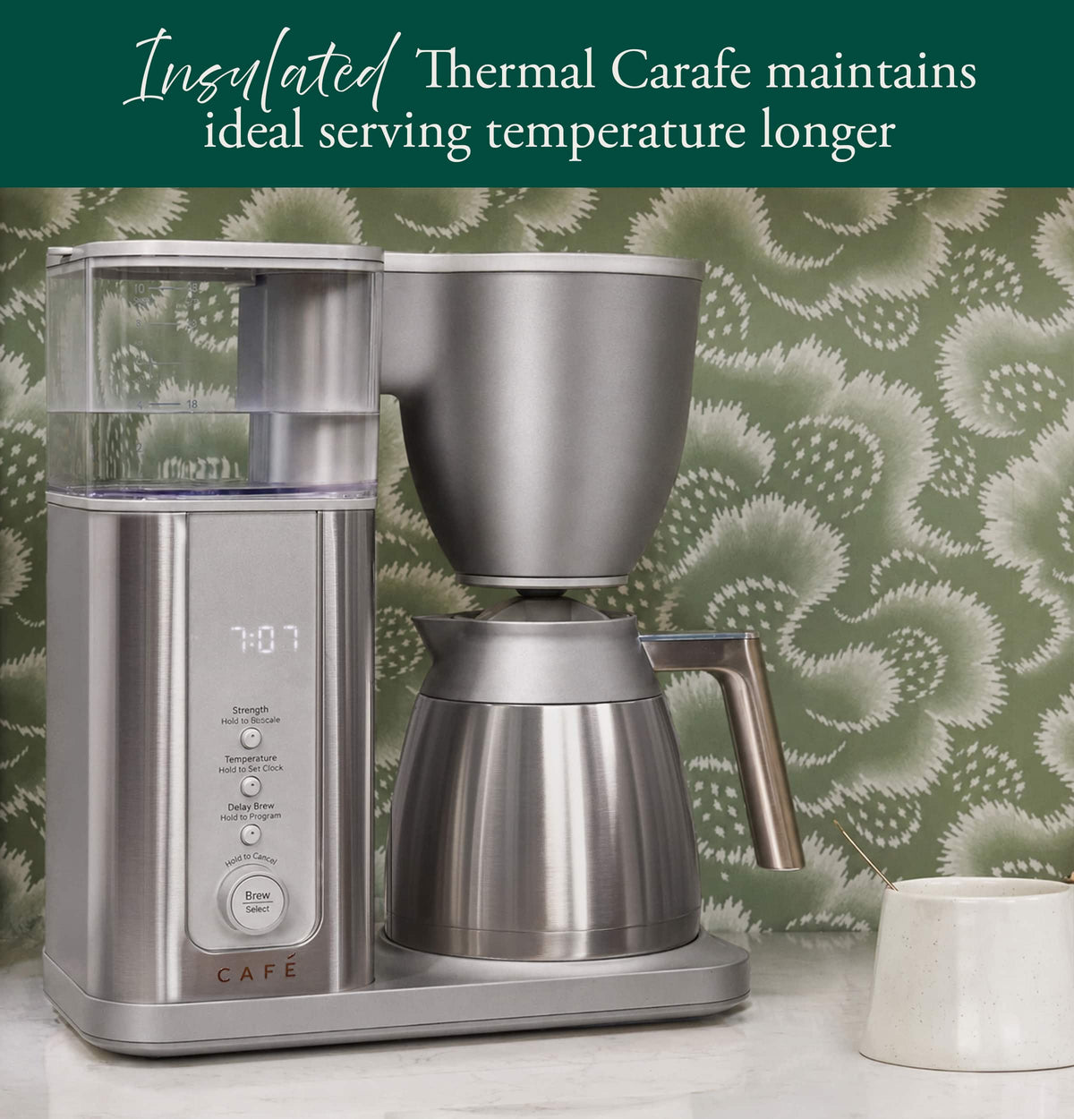 Café - Specialty Smart 10-Cup and Single Serve Coffee Maker with Insulated Thermal Carafe - Stainless Steel