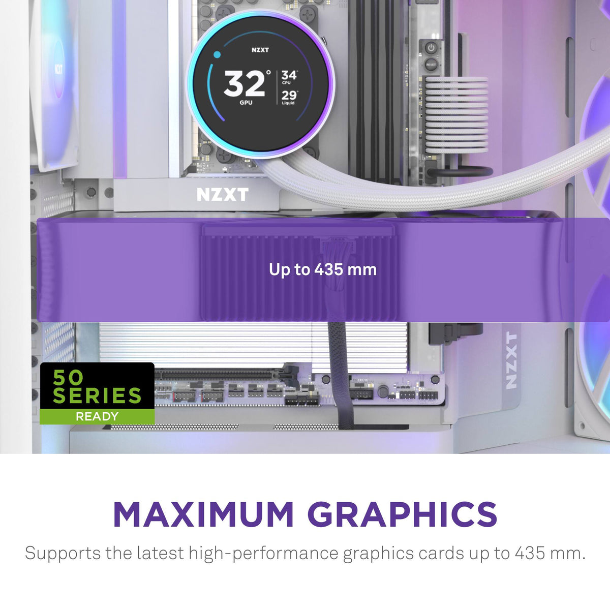 NZXT - H9 Flow RGB 2025 ATX Mid-Tower Dual-Chamber PC Case - White