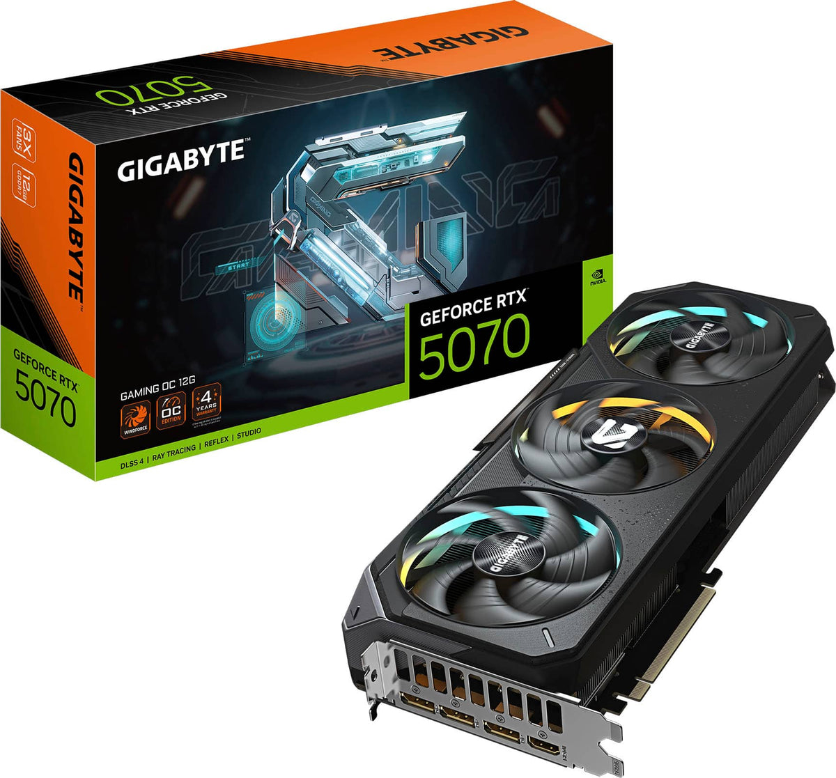 GIGABYTE - NVIDIA GeForce RTX 5070 GAMING OC 12G GDDR7 PCI Express 5.0 Graphics Card - Black