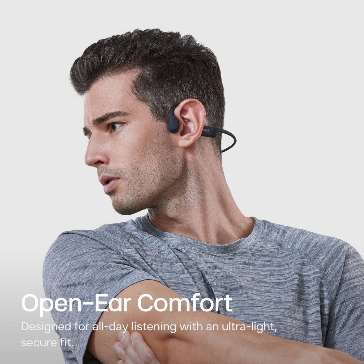 Shokz - OpenRun Mini Wireless Bone Conduction Open-Ear Bluetooth Endurance Headphones - Black