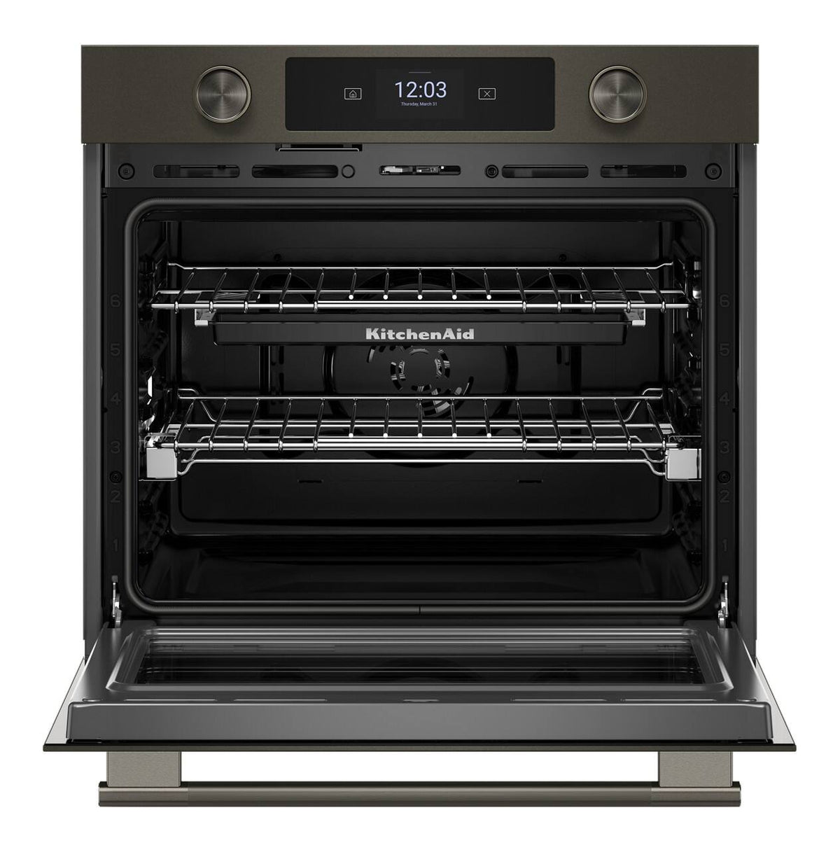 KitchenAid - 30" Smart Built-In Single Electric Wall Oven with Intelligent Cooking Camera - Black Ore