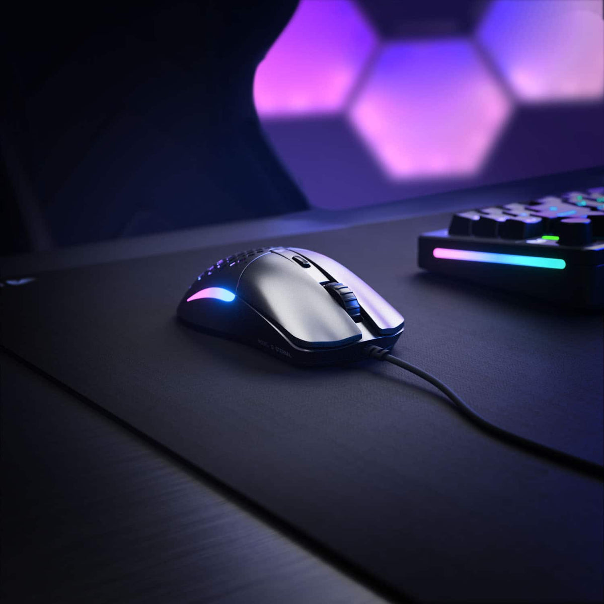 Glorious - Model O Eternal Lightweight Wired Optical Gaming Mouse with Dual-Zone RGB Lighting - Wired - Matte Black
