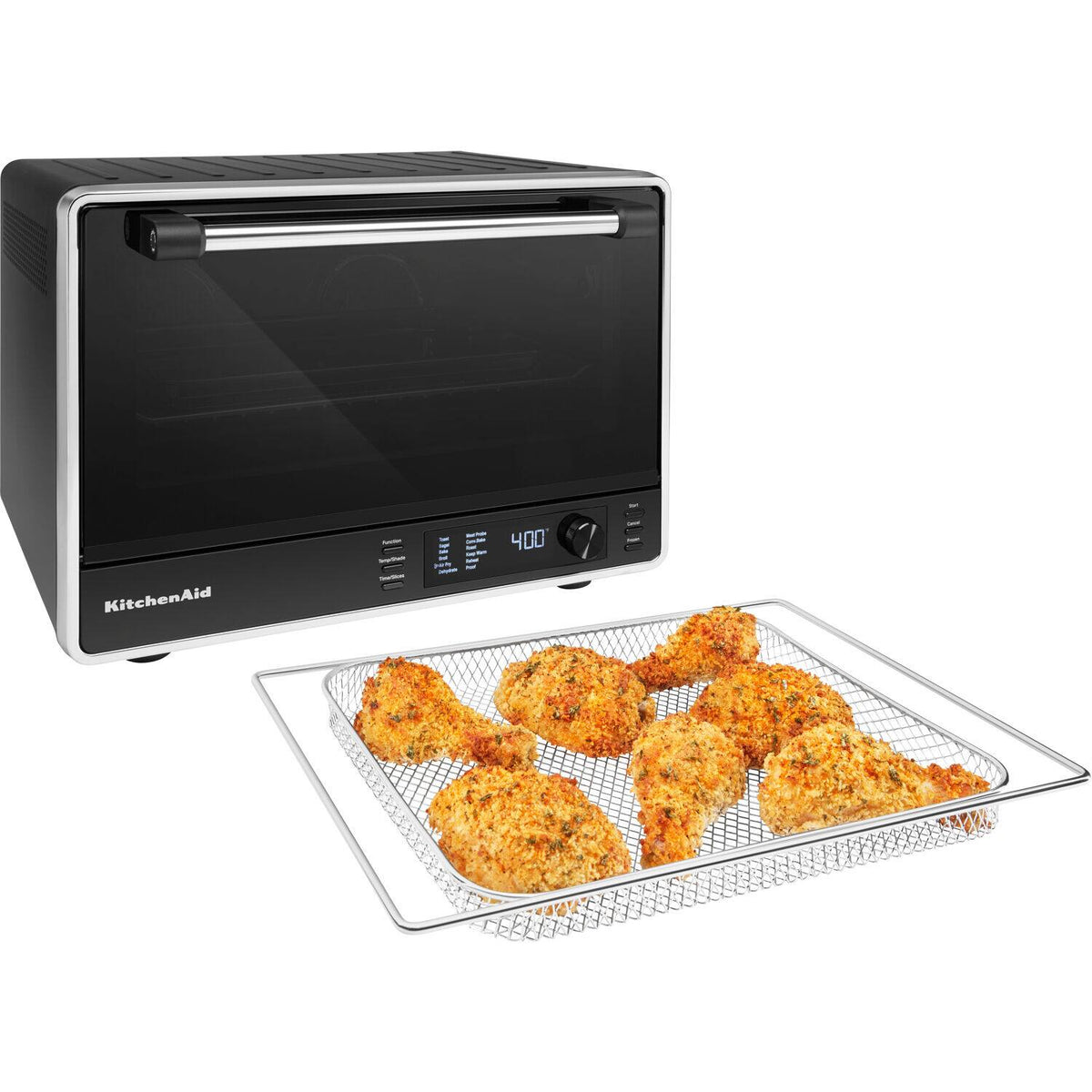 KitchenAid - Dual Convection Countertop Oven with Air Fry and Temperature Probe, 120 VAC - Black Matte