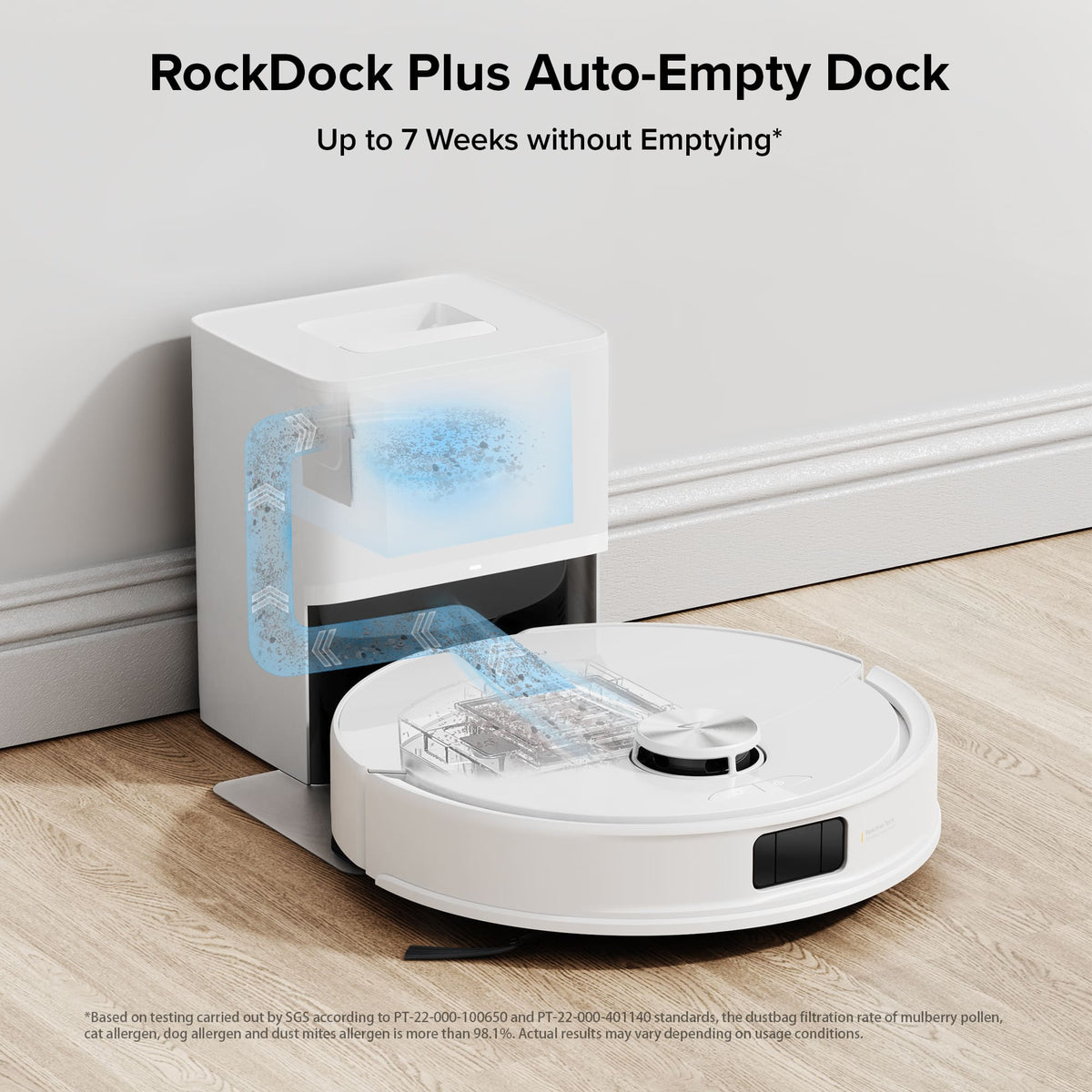 Roborock - Q10 Series Robot Vacuum & Mop, 10000Pa Suction, 70 Days Self-Emptying, Anti-Tangle Brush, Obstacle Avoidance - White