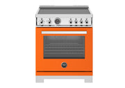 Bertazzoni - 30" Professional Series range - Electric self clean oven - 4 induction zones - Orange