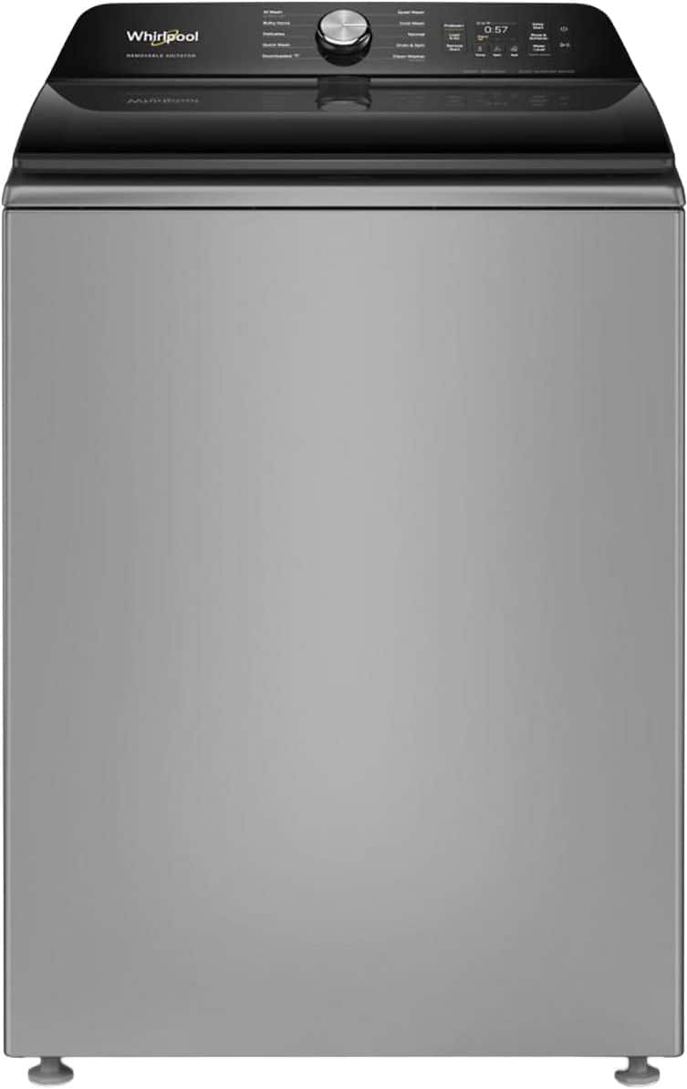 Whirlpool - 5.2 - 5.3 cu. ft. Smart Top Load Washer with the Removable Agitator - Radiant Silver
