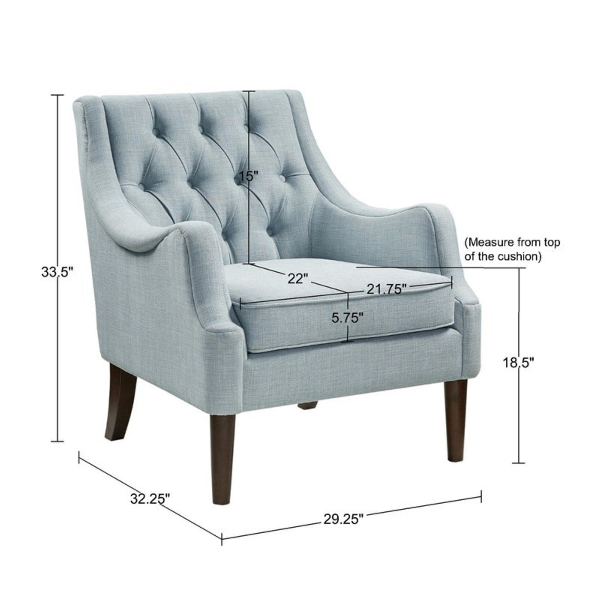 Button Tufted Accent Chair Vintage Style