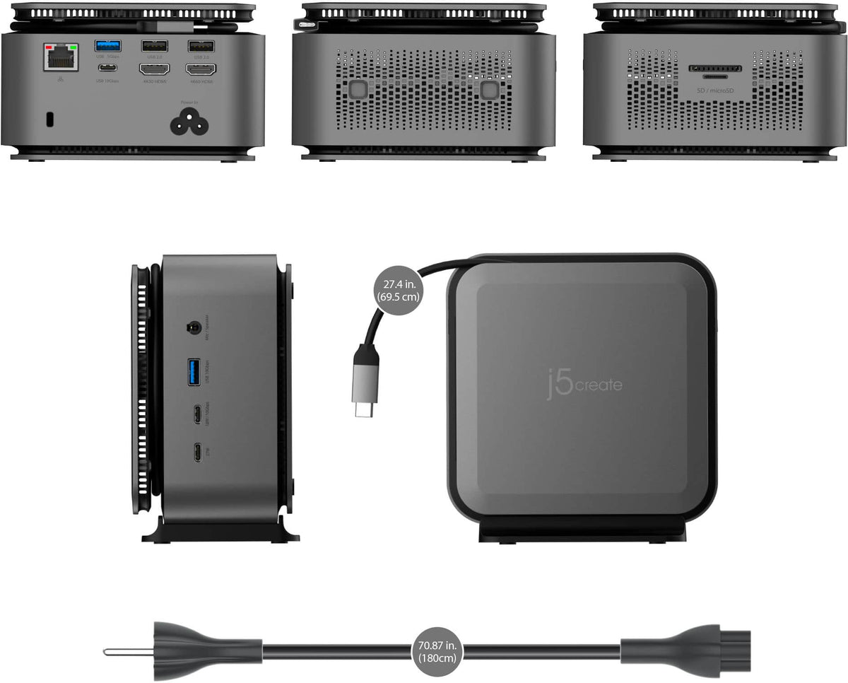 j5create - USB-C Powerbase Docking Station - Space Gray