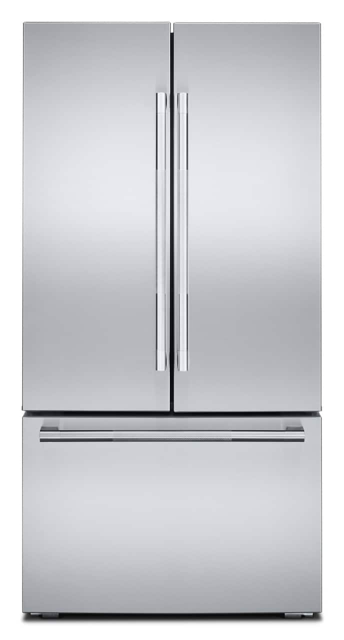 JennAir - Rise 24.8 Cu. Ft. French Door Counter-Depth Refrigerator with Internal Dispenser - Stainless Steel