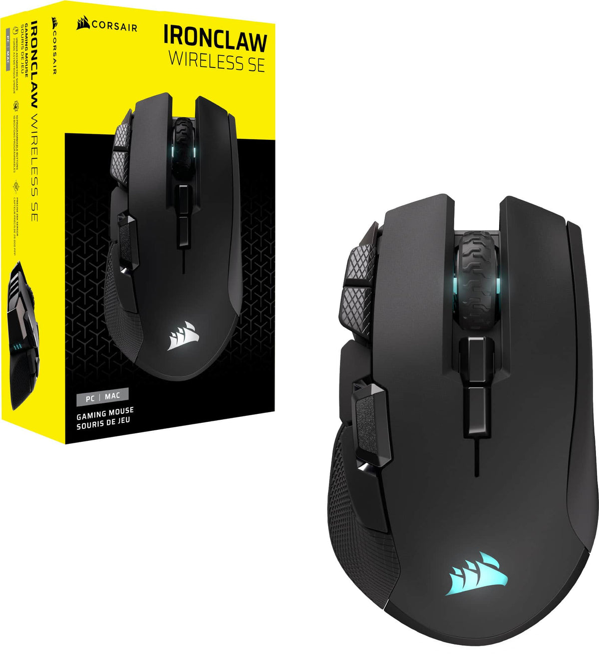 CORSAIR - IRONCLAW WIRELESS SE FPS/MOBA/MMO Optical Gaming Mouse - Wireless - Black
