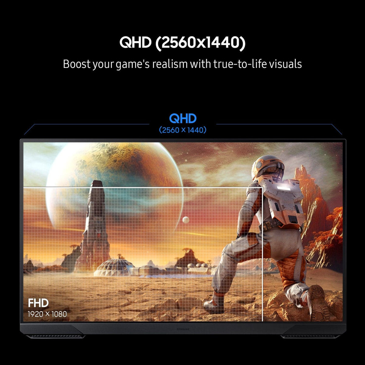 Samsung - 32" Odyssey G51F QHD 180Hz 1ms AMD FreeSync Gaming Monitor with HDR10 (DisplayPort, HDMI) - Black