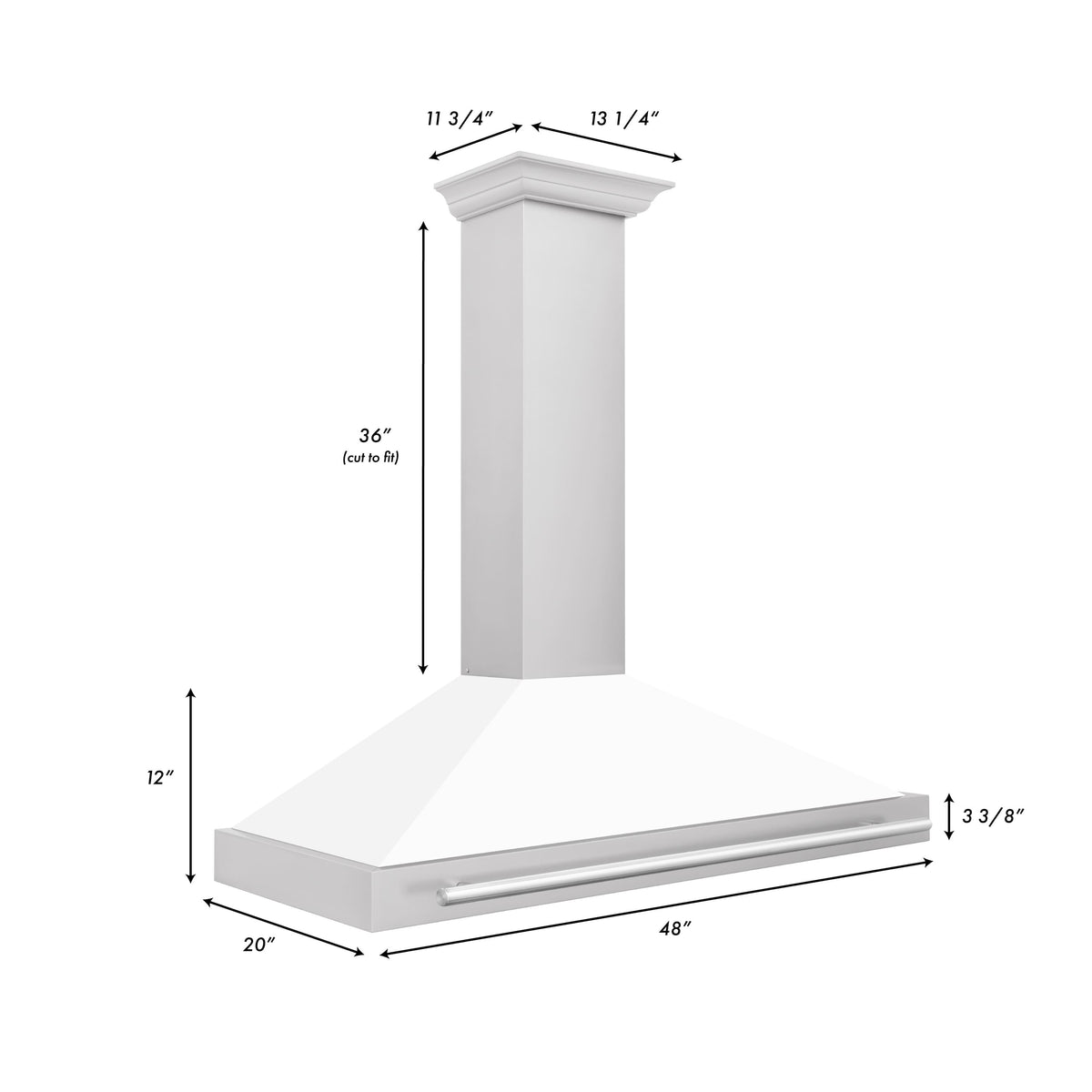 ZLINE - 48 inches - Externally Vented - Wall Range Hood - White Matte