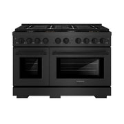 ZLINE - 48 in. Wide 8 Burner 6.7 cu. ft. Freestanding Paramount Double Oven Dual Fuel Range in Black Satin Stainless Steel - Black Satin Stainless Steel