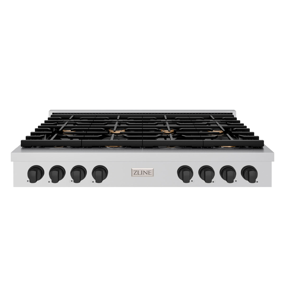 ZLINE - 48 in. Wide 8 Burner AutographParamount Gas Cooktop with Champagne Bronze Accents (SRTZ-48-MB) - Stainless Steel