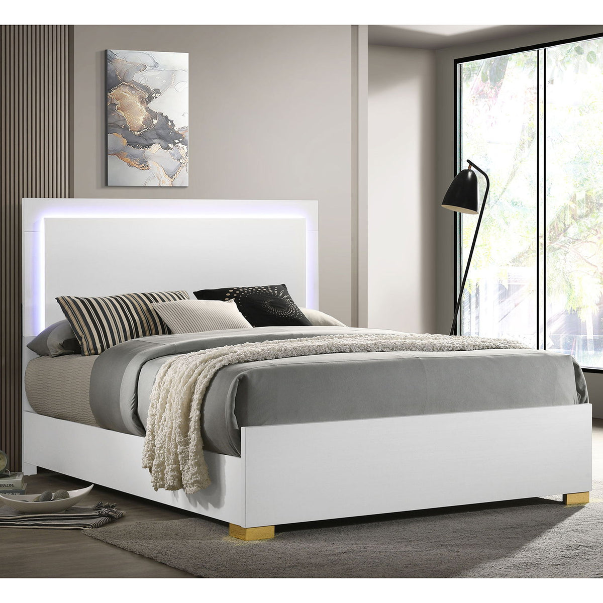 Jeremiah - LED Panel Bed With Touch Controlled Lighting