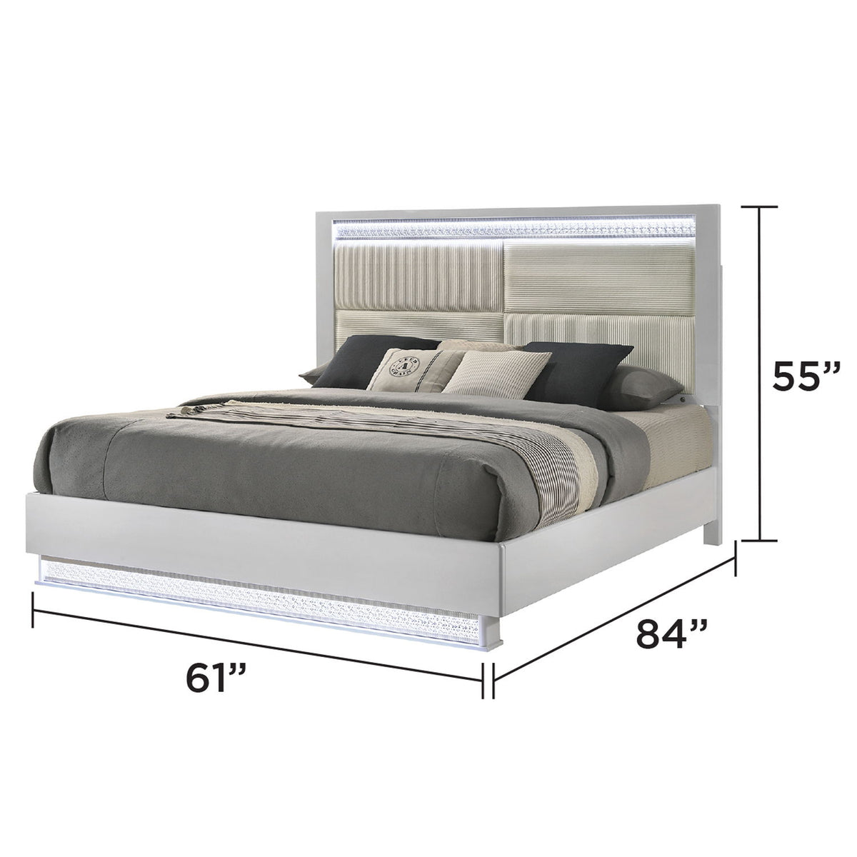 Glam - Juego de dormitorio con cabecera LED