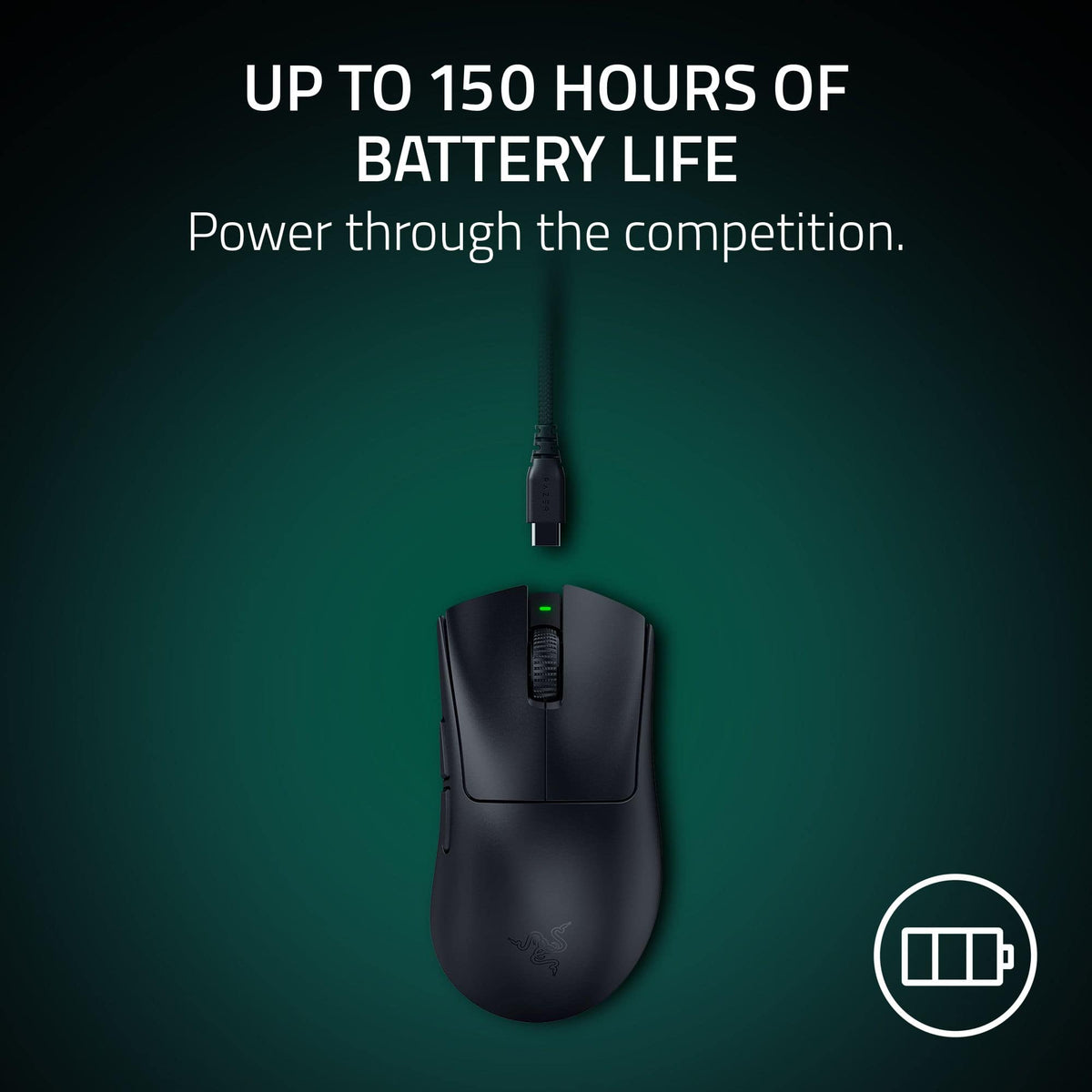 Razer - DeathAdder V4 Pro Lightweight Optical Gaming Mouse with 150 Hour Battery - Wireless - Black