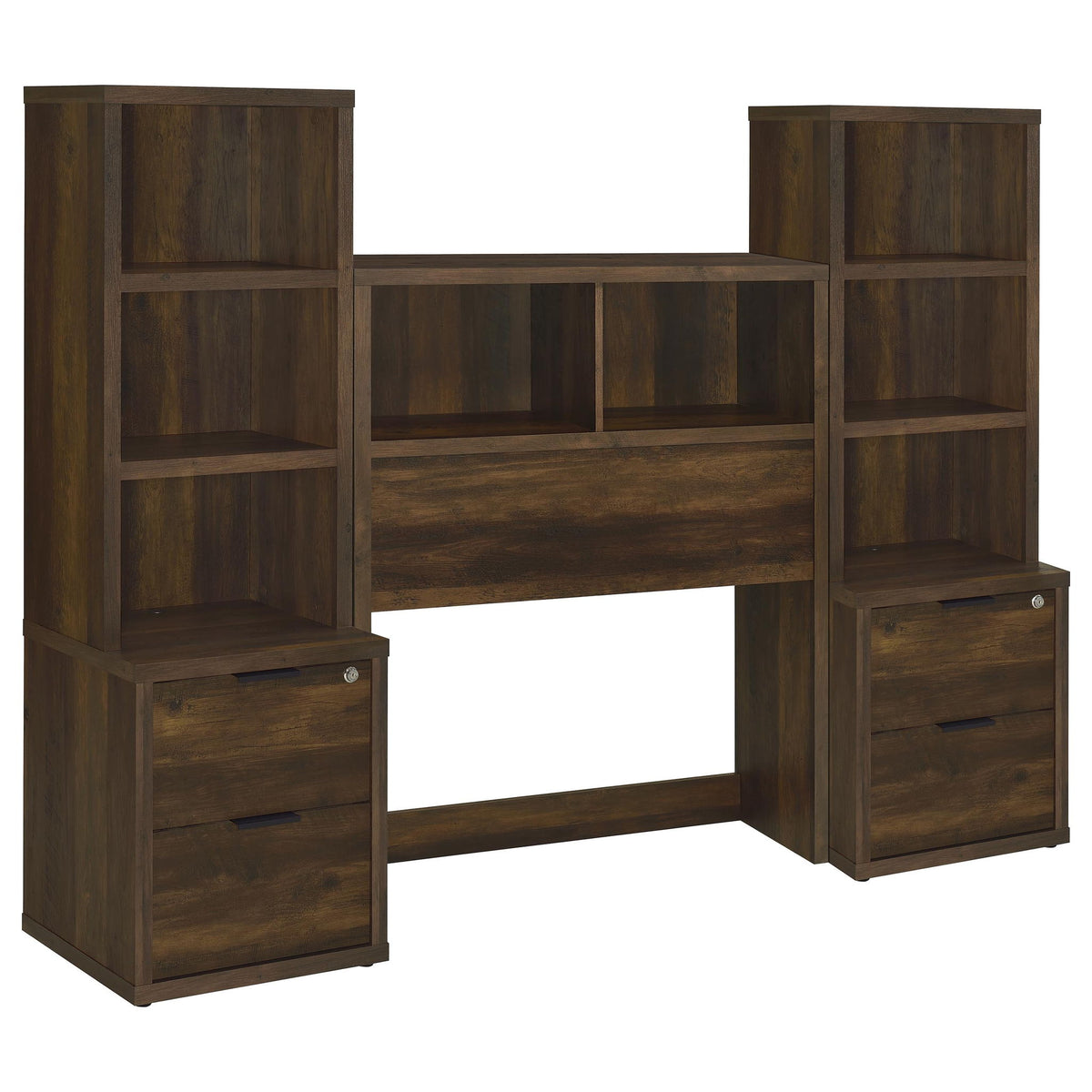 Geary - Set de dormitorio de 3 piezas con cabecero con estantería