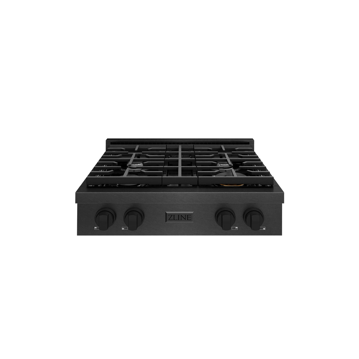 ZLINE - 30 in. Wide 4 Burner Paramount Gas Rangetop  and Porcelain Cooktop in Black Satin Steel (SRTBS-30) - Black Satin Stainless Steel