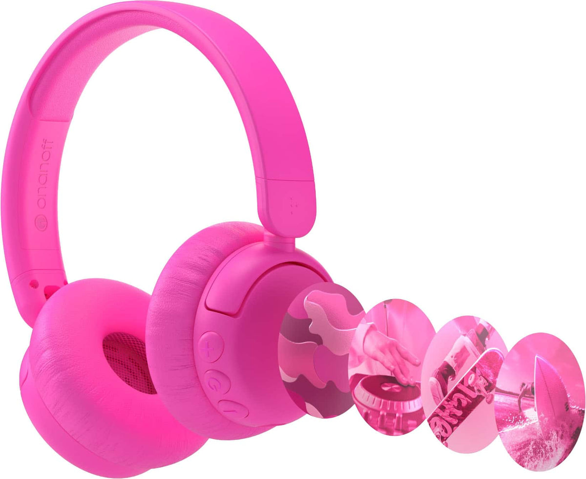 Made for Amazon BuddyPhones EcoTime Wireless SafeAudio Over-the-Ear Youth Headset, Bluetooth (Ages 6+) - Pink