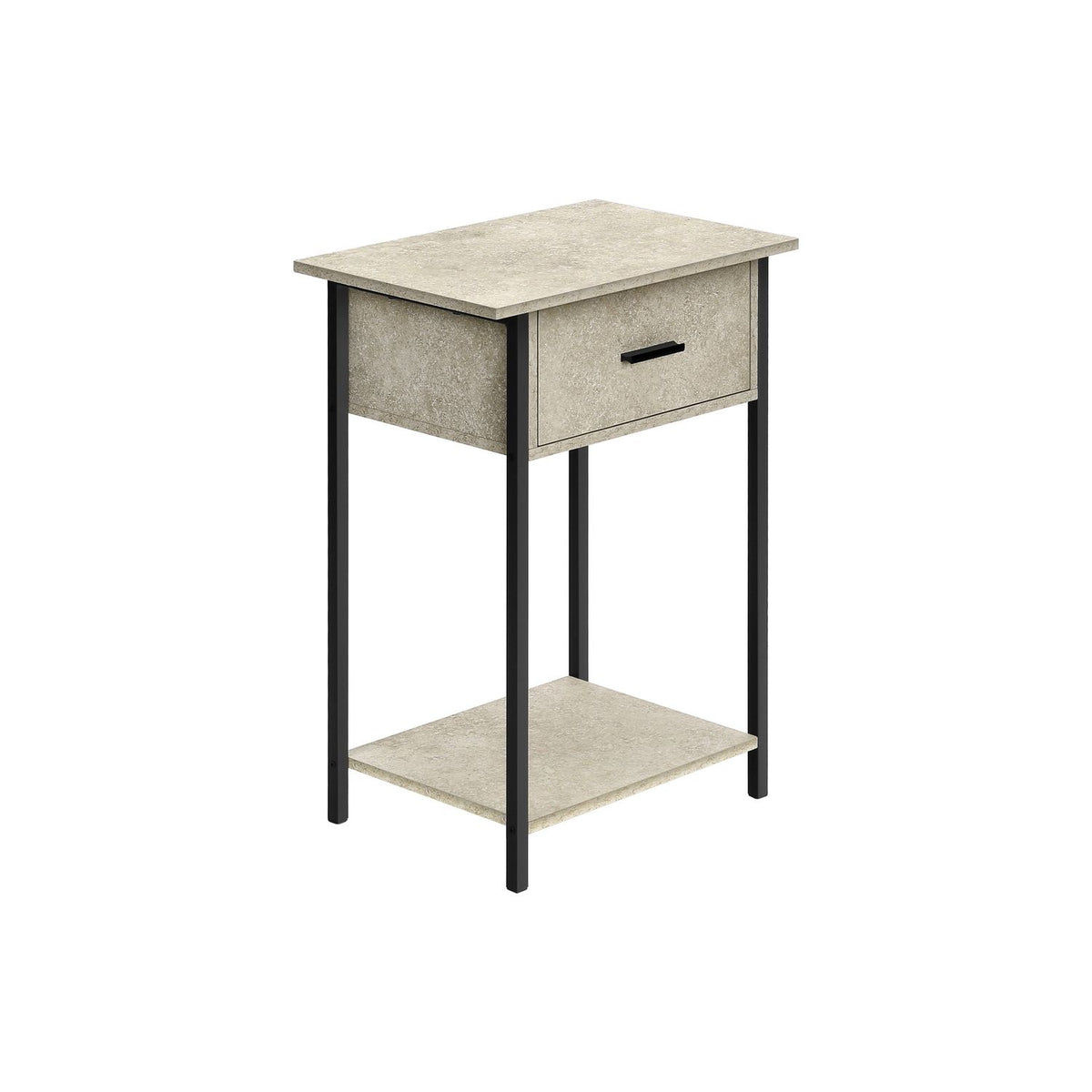 Mesa auxiliar contemporánea de 2 niveles con cajón de almacenamiento