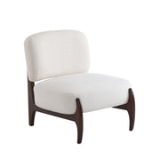 Modern Boucle Lounge Chair With Solid Wood Fram
