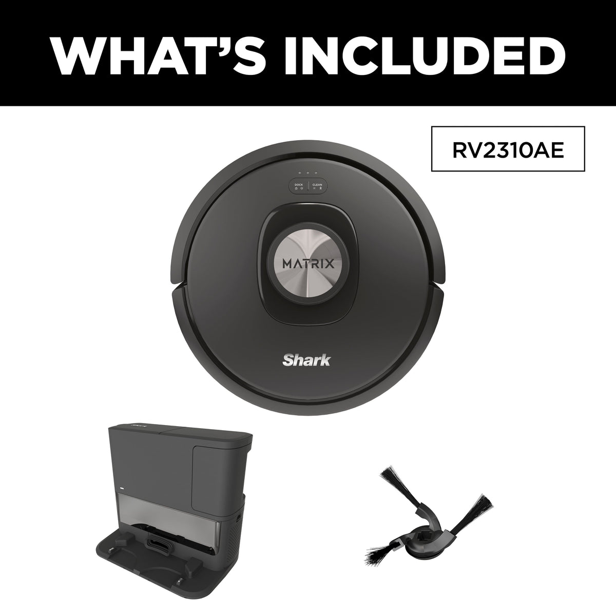 Shark - Matrix Self Empty Robot Vacuum with Bagless, 45-Day Capacity Base, Self-Cleaning Brushroll, Precision Mapping - Black