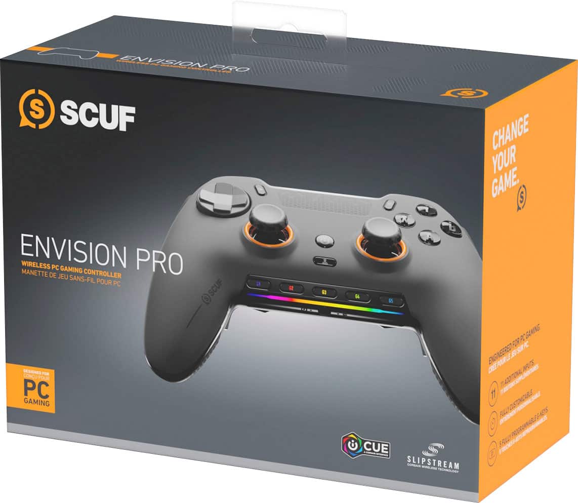 SCUF - ENVISION PRO v2 Wireless Gaming Controller for PC with Anti-Drift Thumbsticks - Steel Gray