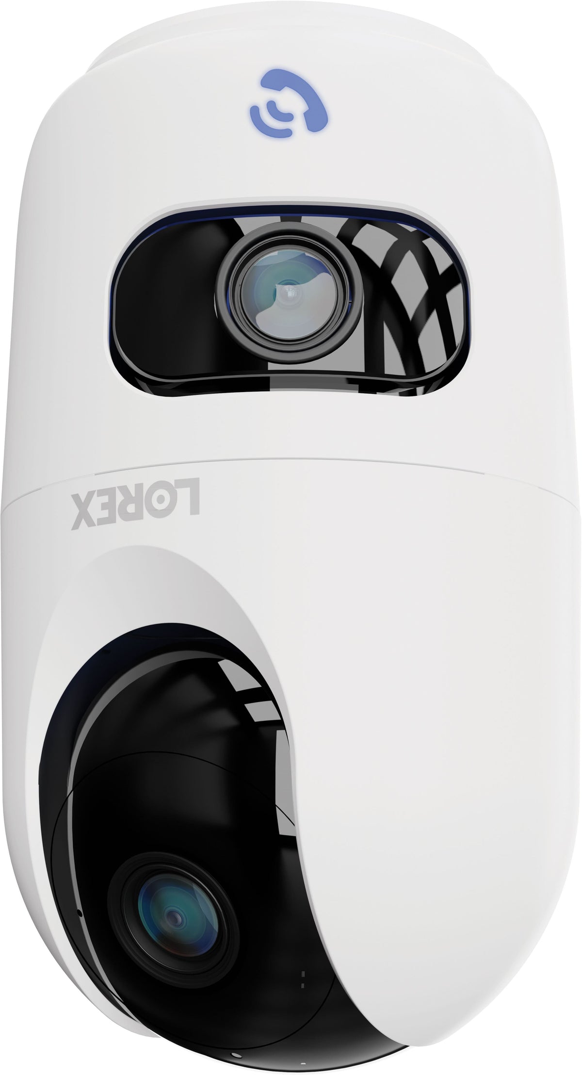 Lorex - Connect 2K Dual-Lens Indoor Pan-Tilt Wireless Security Camera - White