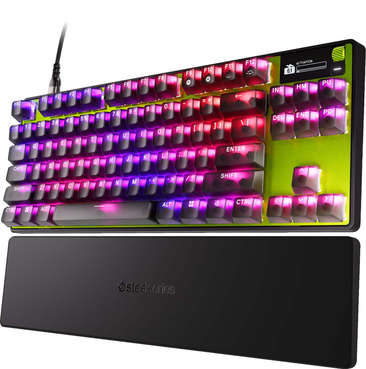 SteelSeries - Apex Pro TKL Gen 3 Wired Magnetic Hall Effect OmniPoint Adjustable Gaming Keyboard with Rapid Tap - Speed Edition - Green