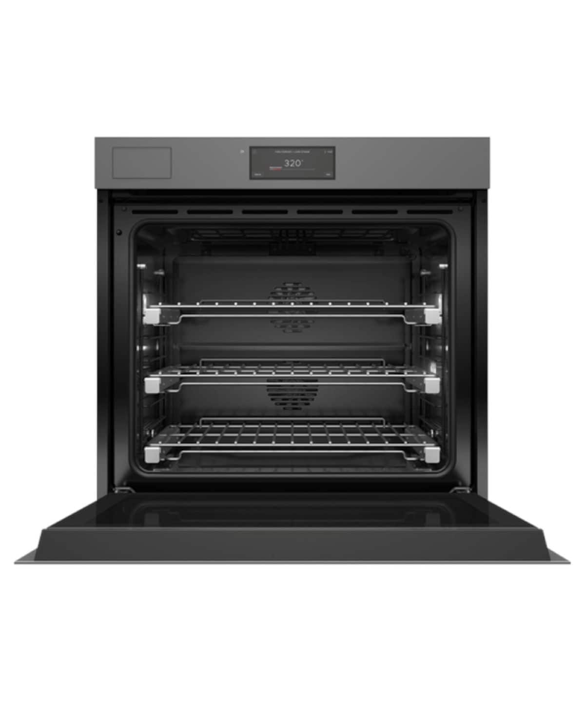 Fisher & Paykel - 30" Single Oven w/Steam Assist, 6.8" Touchscreen, Self-Cleaning, Handleless - Minimal Grey - Gray