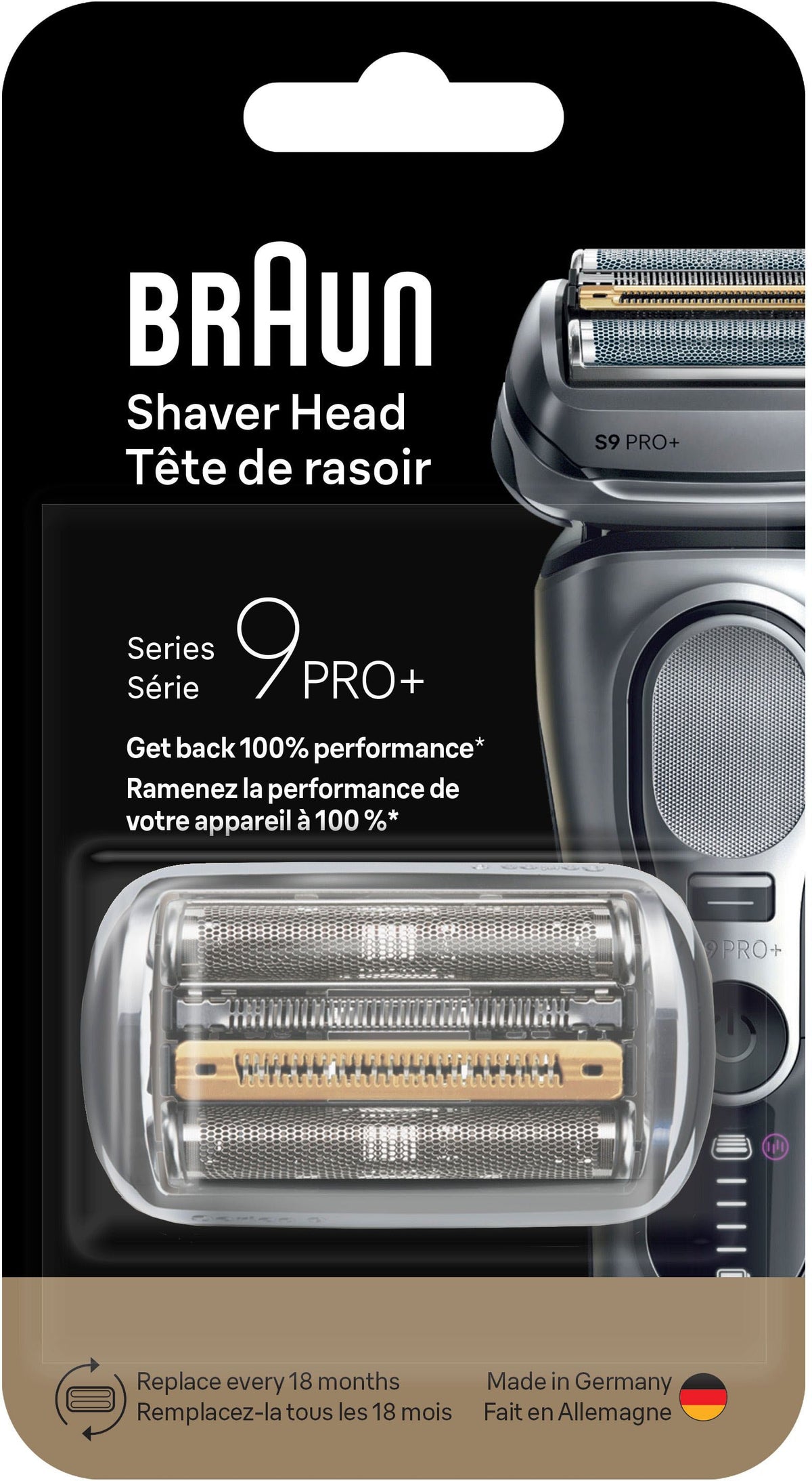 Braun - Series 9 PRO+ Men's Electric Shaver Head Replacement 96M Electric Shavers - Silver