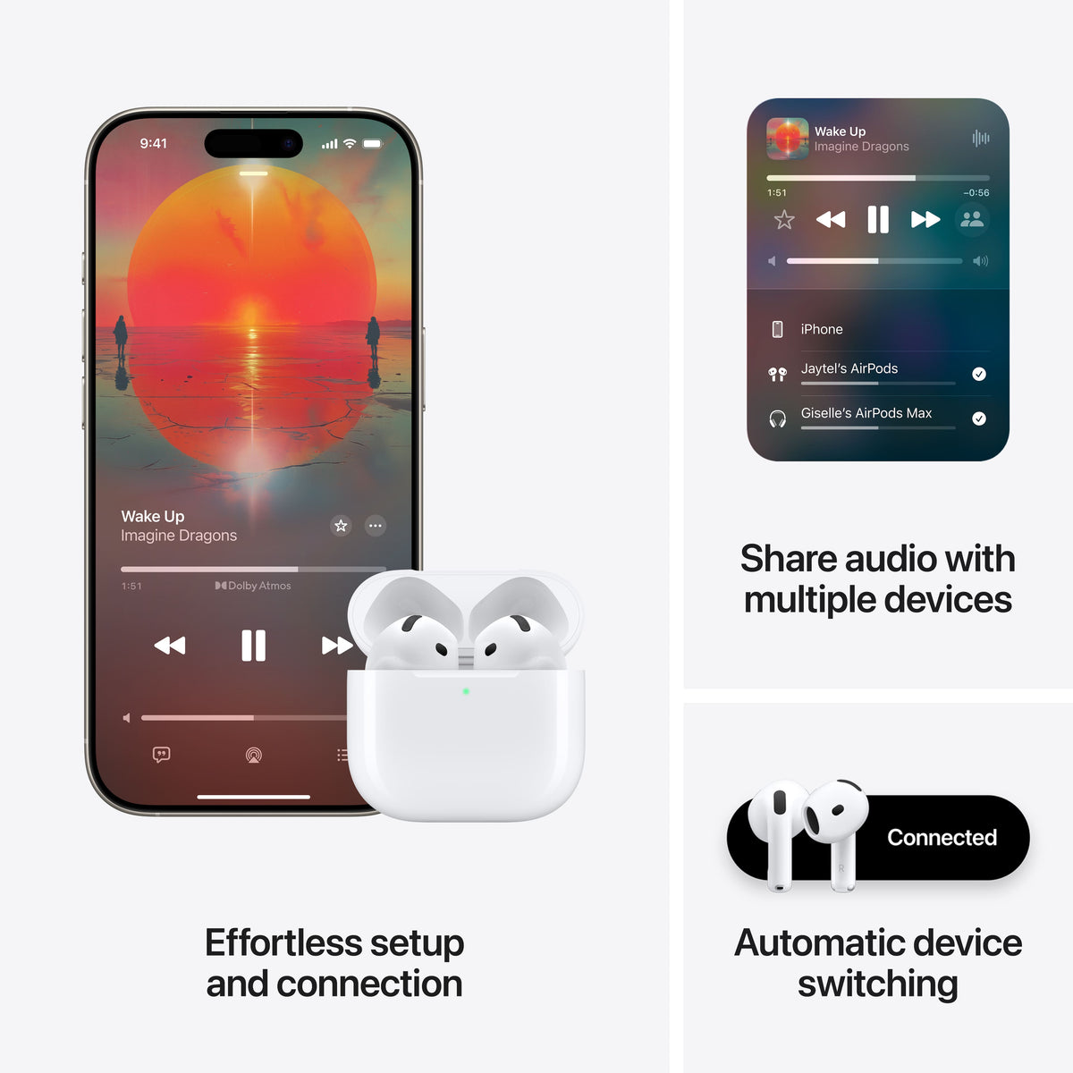 Apple - Geek Squad Certified Refurbished AirPods 4 - White