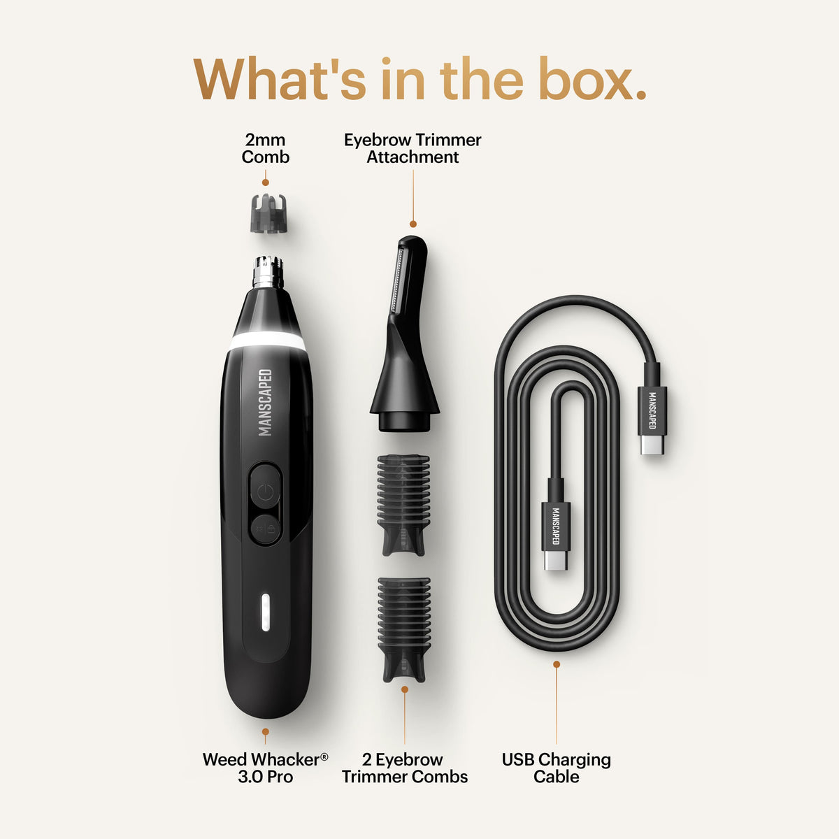 Manscaped - Weed Whacker 3.0 Pro Ear, Nose & Eyebrow Trimmer - Black