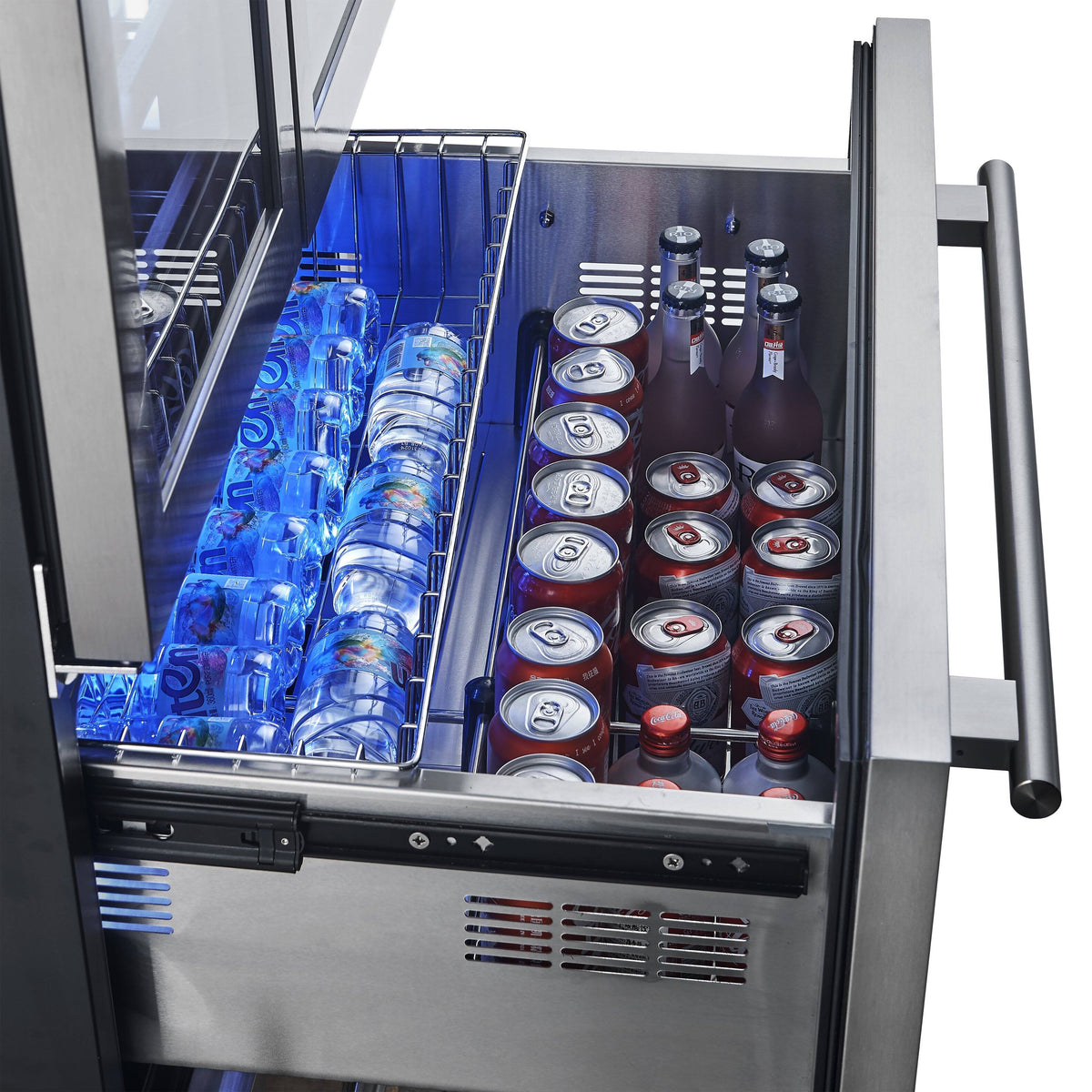 Forno Appliances - Campania 120-Bottle Built-In Dual Zone Wine Cellar & Beverage Cooler - Stainless Steel
