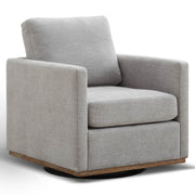 Sillón decorativo giratorio tapizado de forma cuadrada
